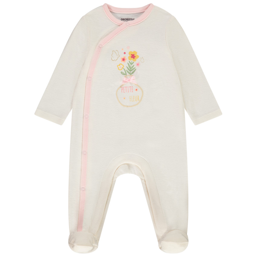 Lote de 2 peleles de efecto acanalado para bebé niña con diferentes aperturas según la edad. 