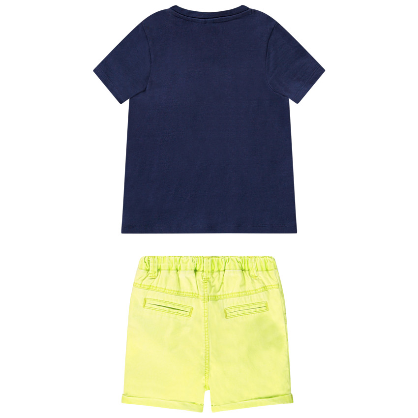 Ensemble t-shirt et bermuda à motif éléphant pour bébé garçon 