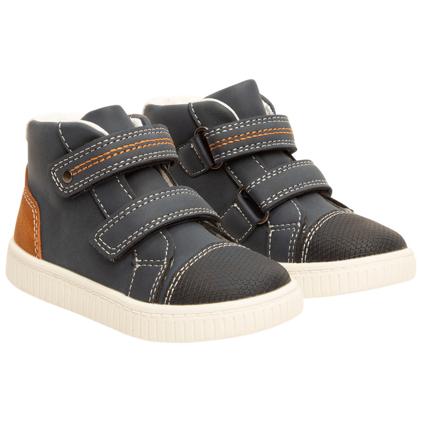 Botines de cuero con velcro para bebé niño 