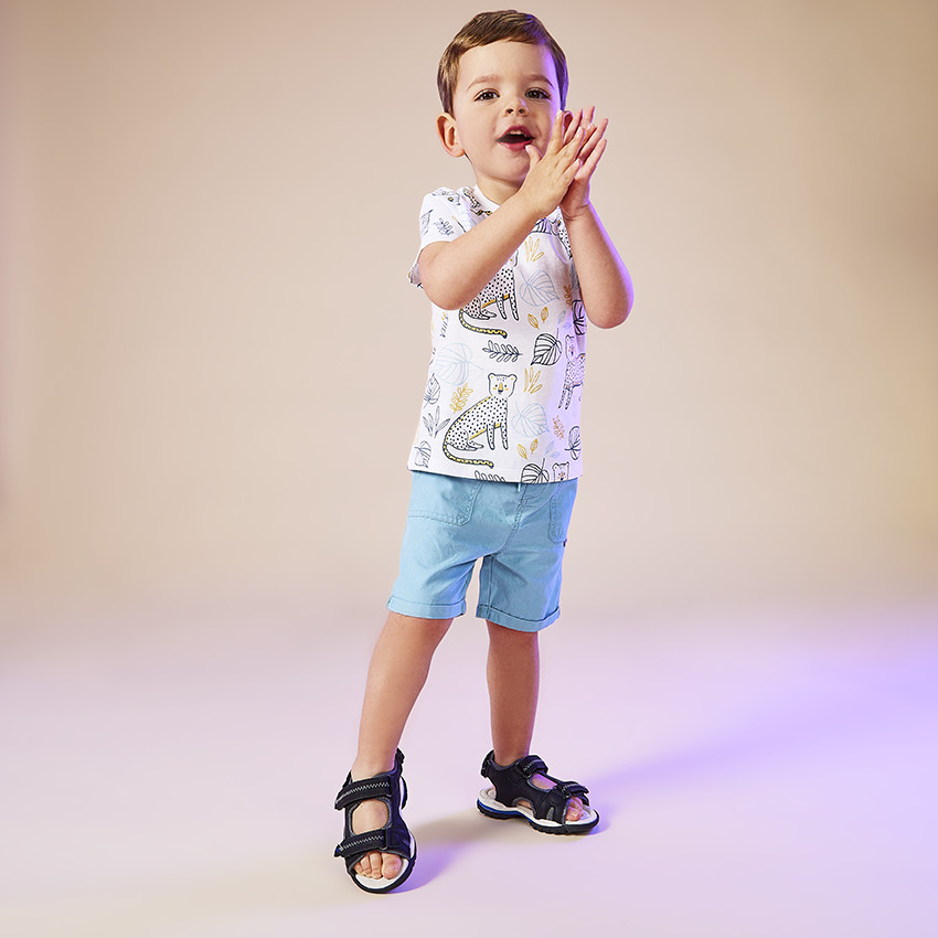 Bermudas de tela con bolsillos para bebé niño 