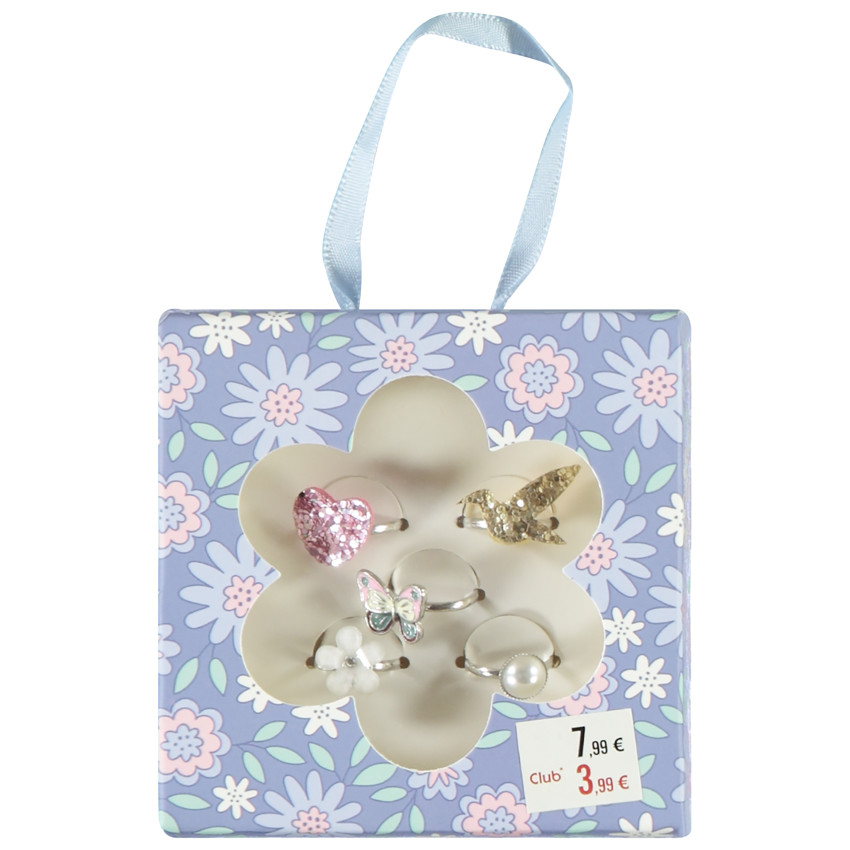 Pack de 5 anillos de fantasía para niña 