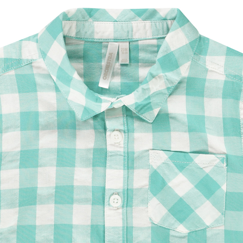 Camisa manga corta cuadros 