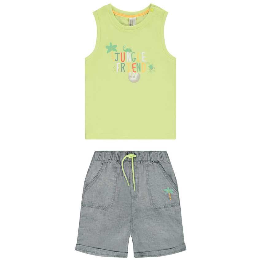 Conjunto de 2 piezas con estampado de jungla para bebé niño 