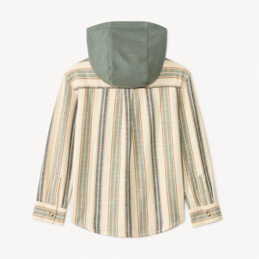 Surchemise rayée en toile avec capuche pour garçon   