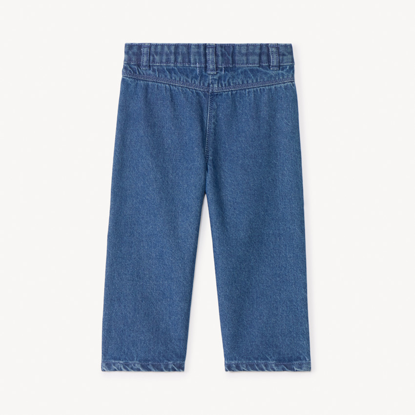 Pantalón vaquero ancho liso para niña. 