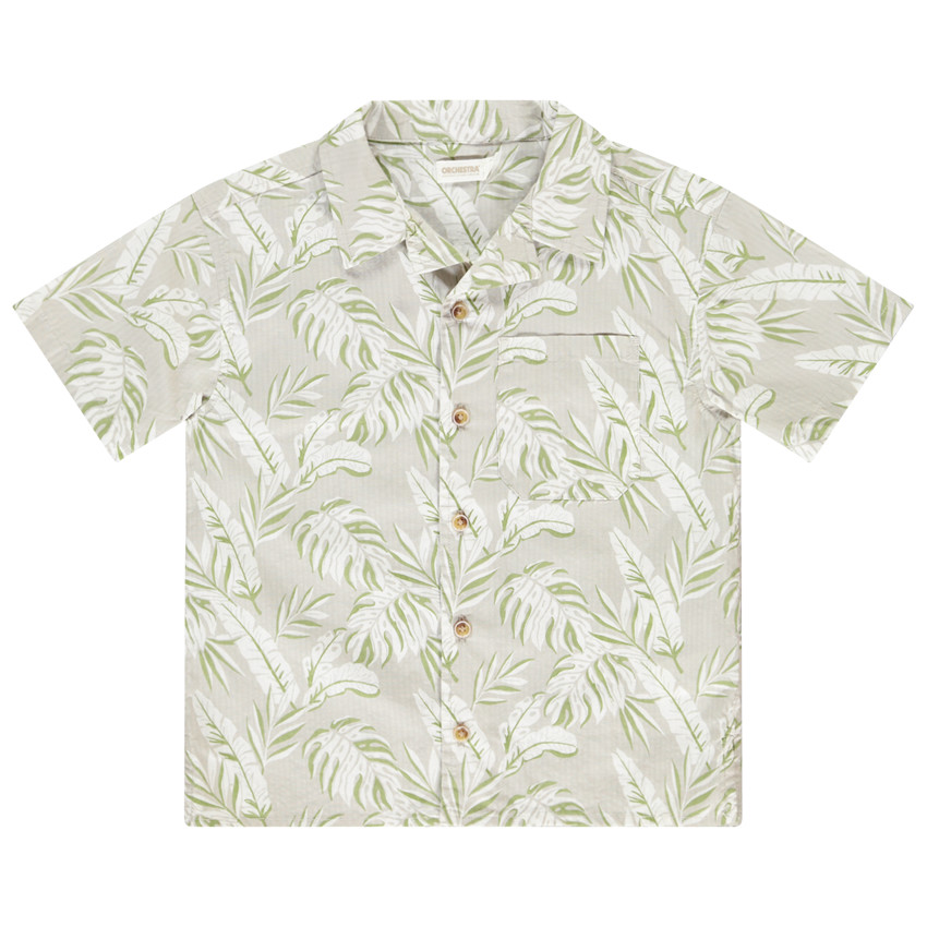 Camisa de manga corta estampada con hojas para niño 