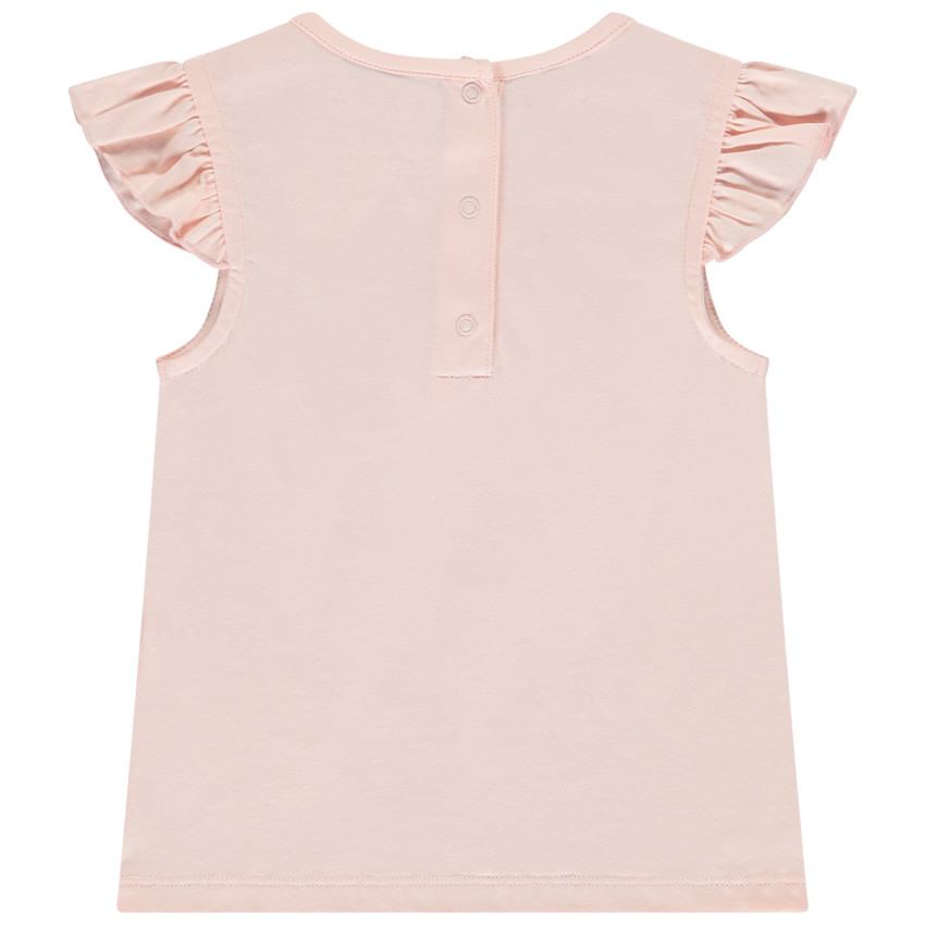 Camiseta manga corta motivo flores 3D para bebé niña 