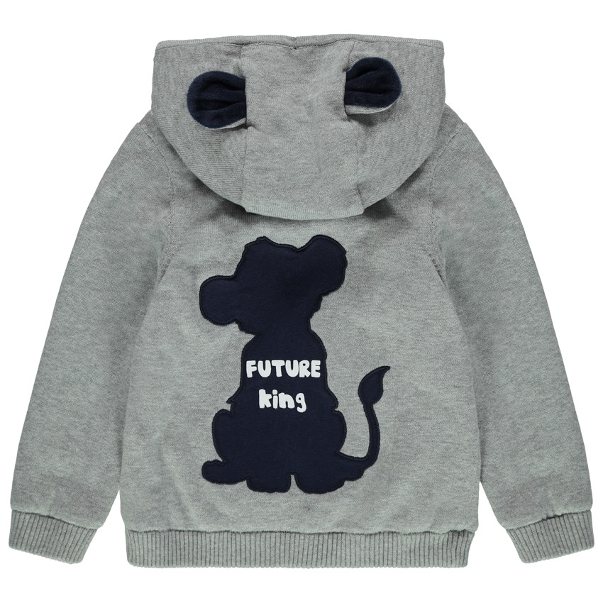 Chaleco de felpa con capucha estampado huella y Simba Disney en la espalda 