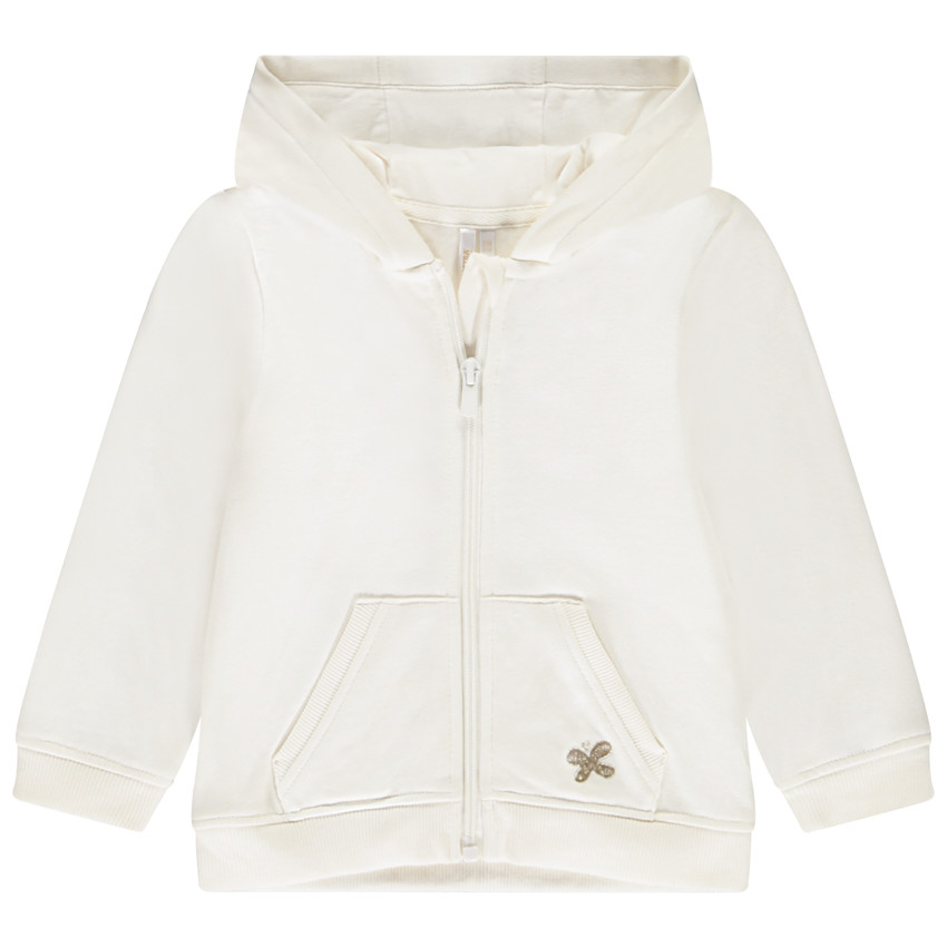 Gilet de felpa con bordado de mariposa para niña. 