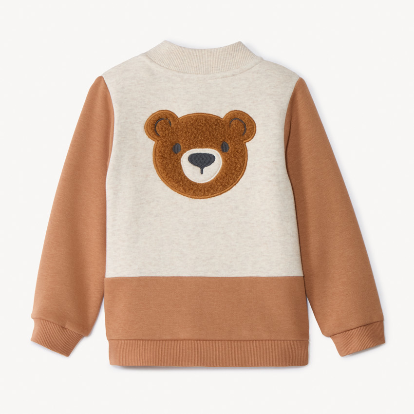 Chaleco efecto color block con parche de oso para bebé niño 