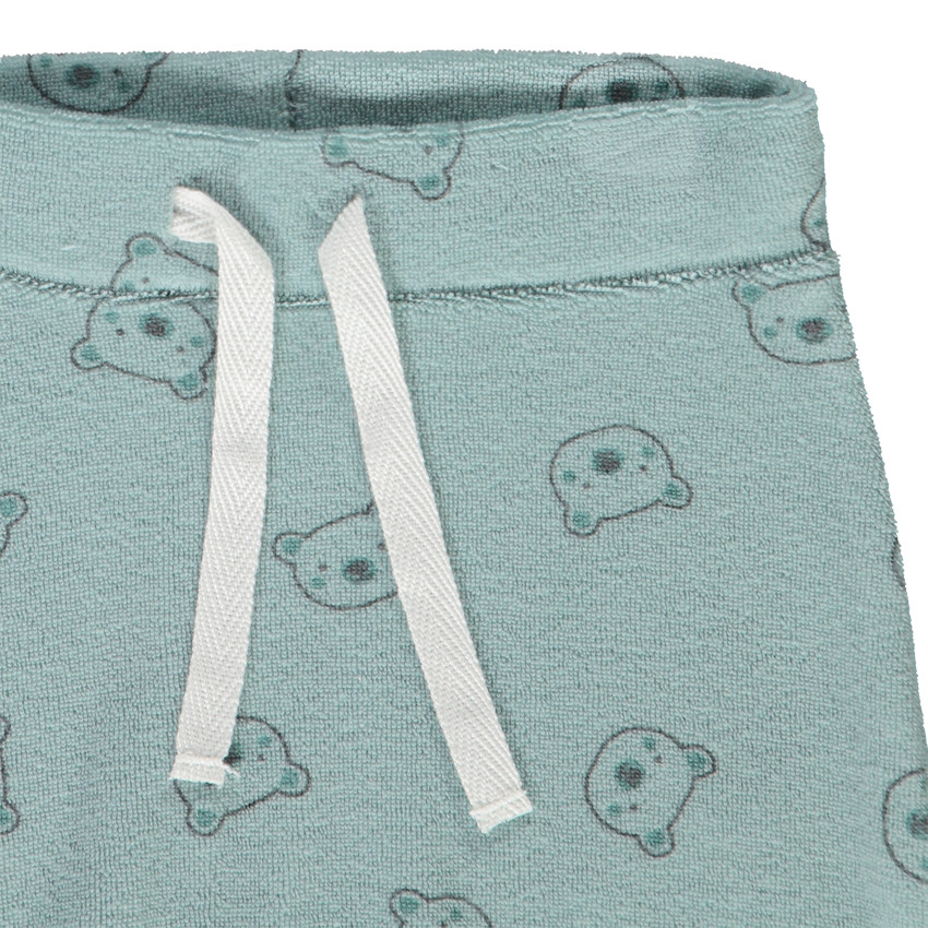 Conjunto corto de 2 piezas de felpa con estampado de osito para bebé niño 