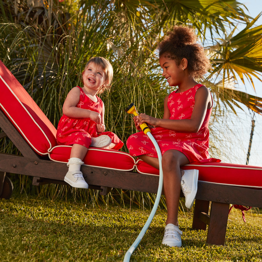 Vestido sin mangas con estampado de lazos para niña bebé 