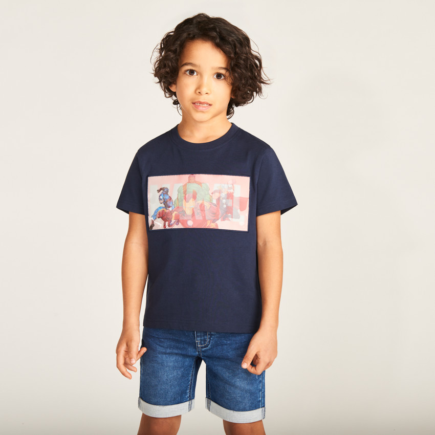 Camiseta de manga corta con impresión lenticular de Avengers Marvel para niño 
