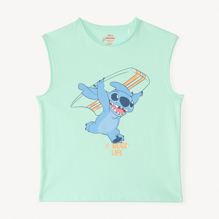Camiseta sin mangas estampada de Stitch de Disney para niño 