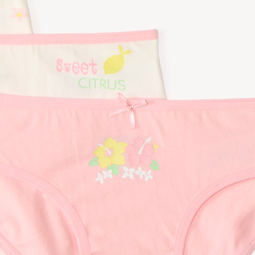 Conjunto de 7 bragas de jersey con estampado de limones para niña 