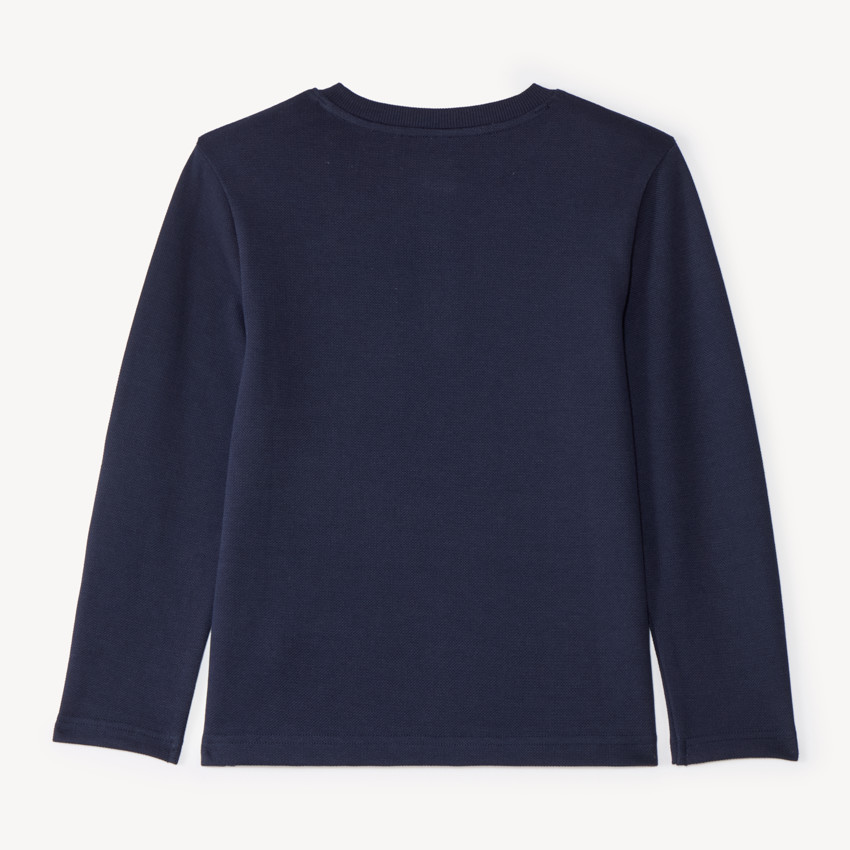 Camiseta de niño de manga larga con cuello tunisino 