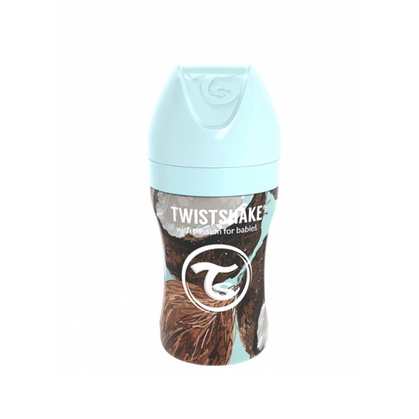 Biberón anticólicos de acero motivo coco 260 ml  