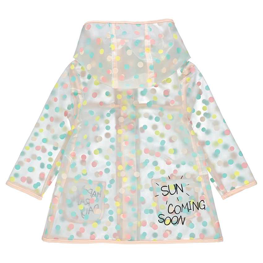 Cortavientos con capucha transparente con lunares all over y mensaje estampado  Additional Cortavientos con capucha transparente con lunares all over y mensaje estampado