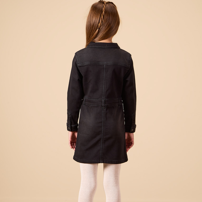 Ropa de niña con mangas largas y efecto de camisa en color liso 
