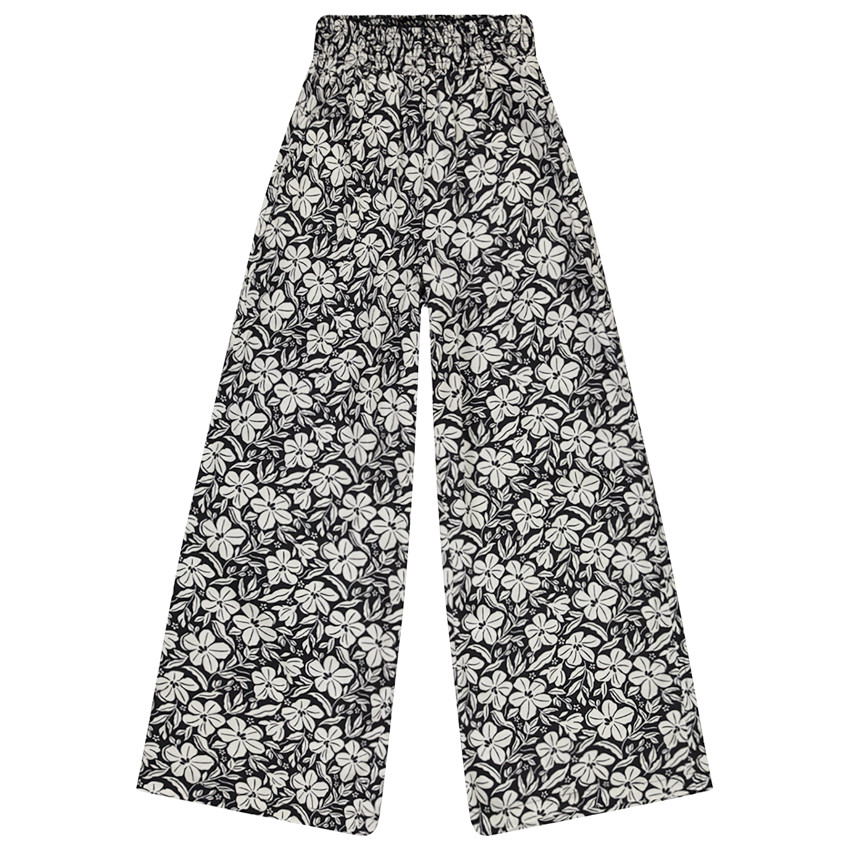 Pantalón ancho y fluido estampado floral para niña 