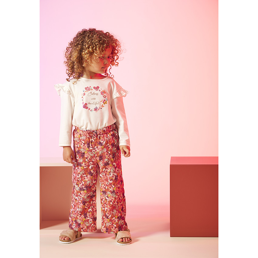 Pantalón fluido estampado floral para bebé niña 