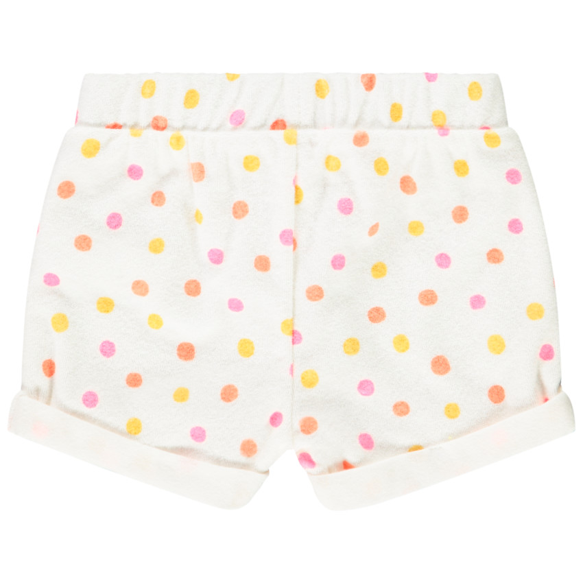 Short en éponge imprimé pois pour bébé fille 