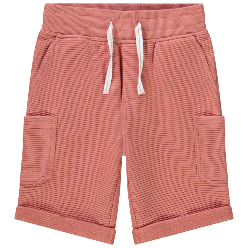 Bermudas de felpa con bolsillos tipo plastrón para niño 