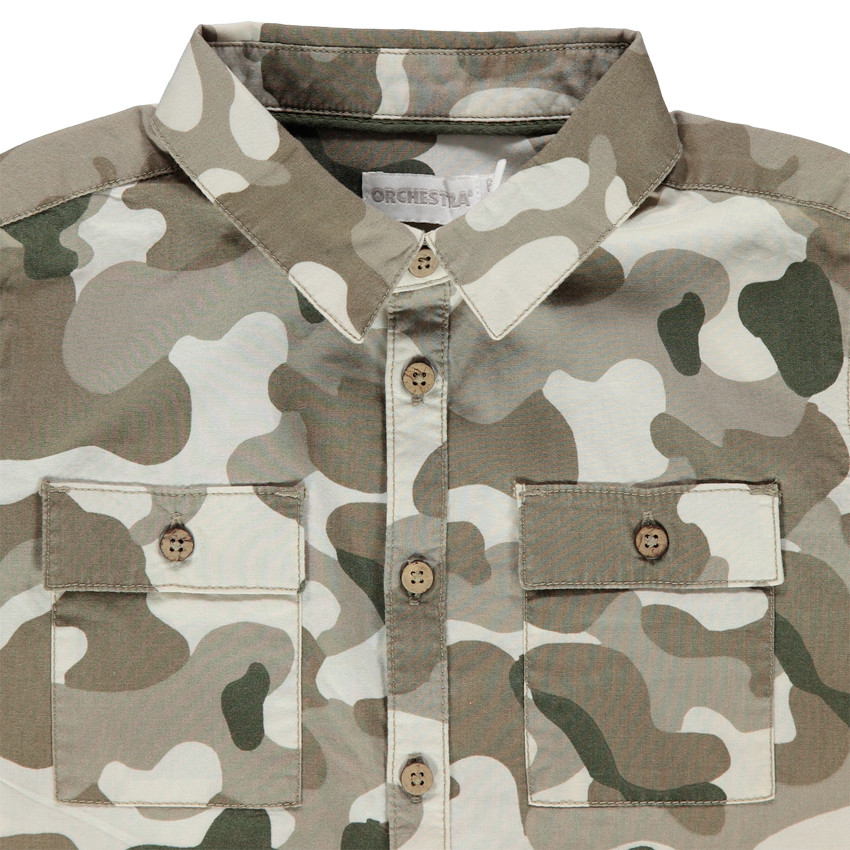 camisa mangas cortas estampado camouflage à bolsillos   Additional camisa mangas cortas estampado camouflage à bolsillos