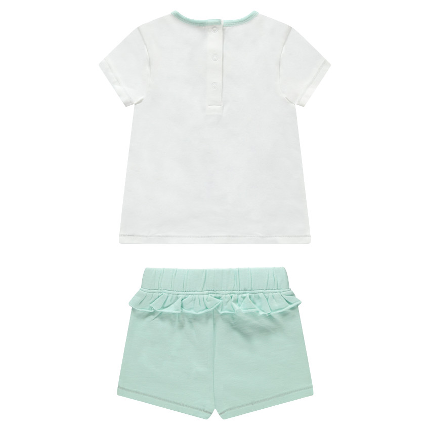Conjunto con camiseta y estampado de pez con pantalón corto con volantes  Additional Conjunto con camiseta y estampado de pez con pantalón corto con volantes
