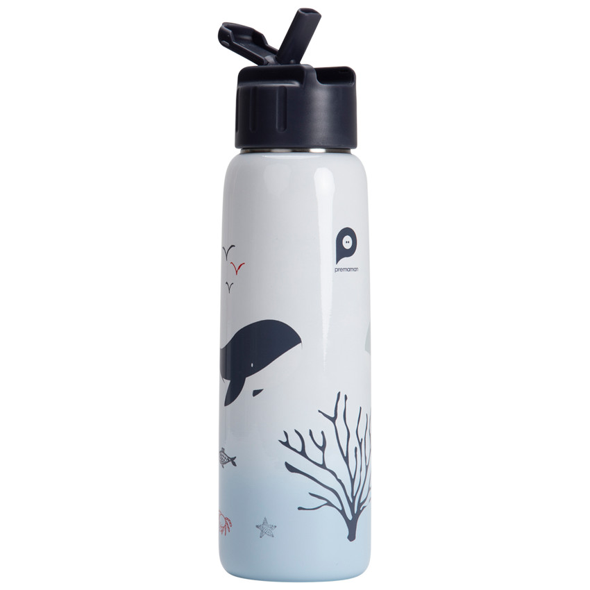 Botella de metal Pretty sea con pajita 380 ml 