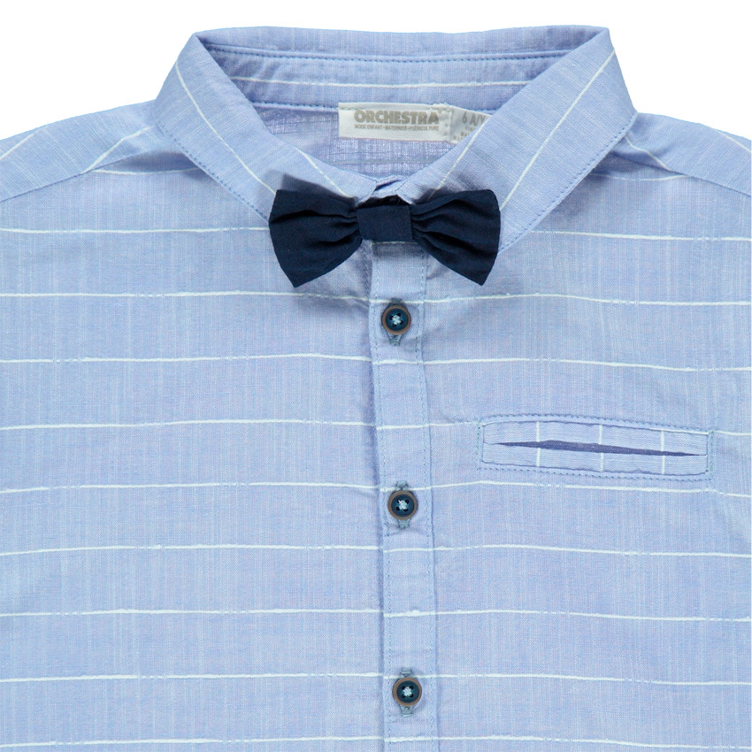 camisa de ceremonia mangas cortas de rayase y parajita 