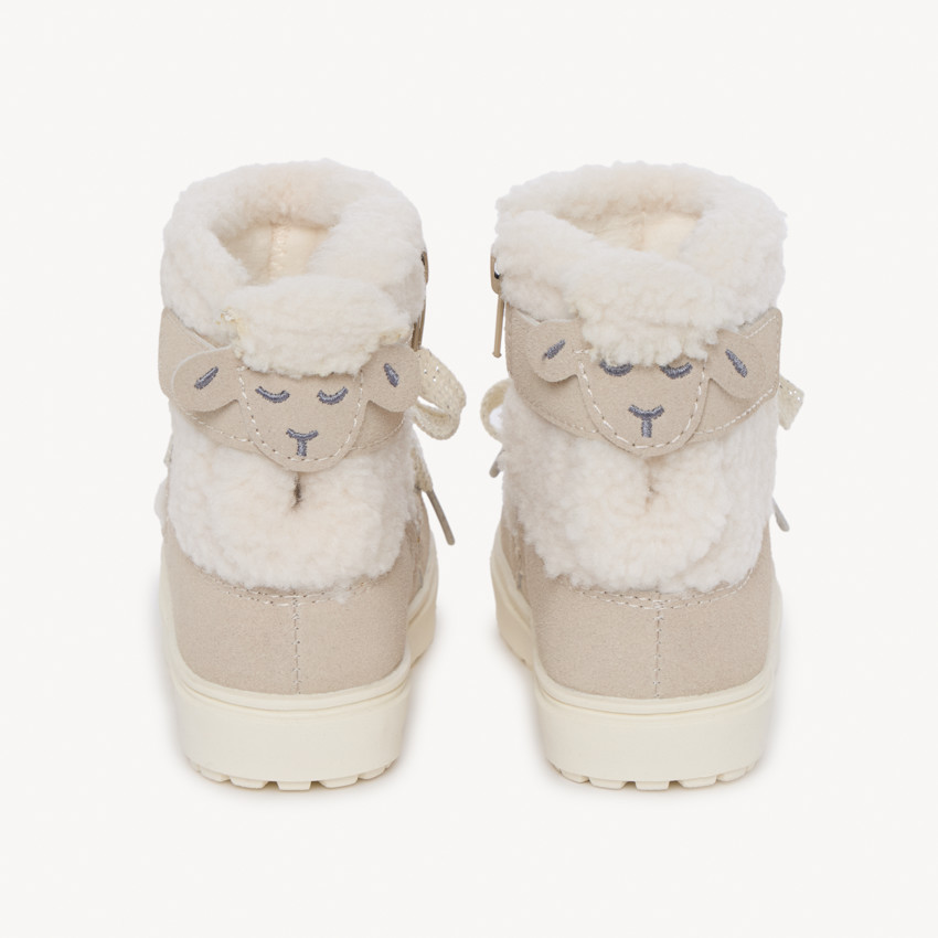 Botines estilo après-ski con cuello de pelo sintético para bebé niña 