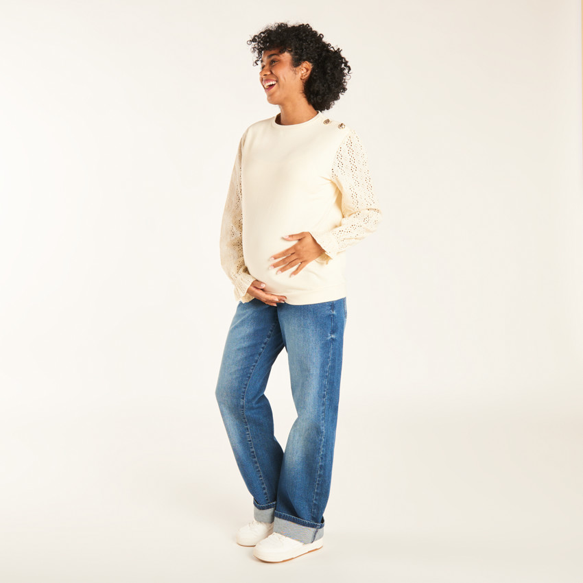 Sudadera de felpa efecto 2 en 1 unicolor para mujer 