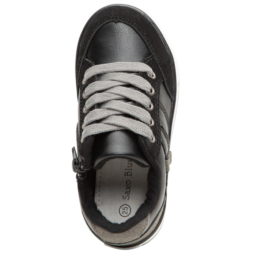 Zapatillas bajas de dos materiales con cordones y cremallera de la 24 a la 29 Main Zapatillas bajas de dos materiales con cordones y cremallera de la 24 a la 29
