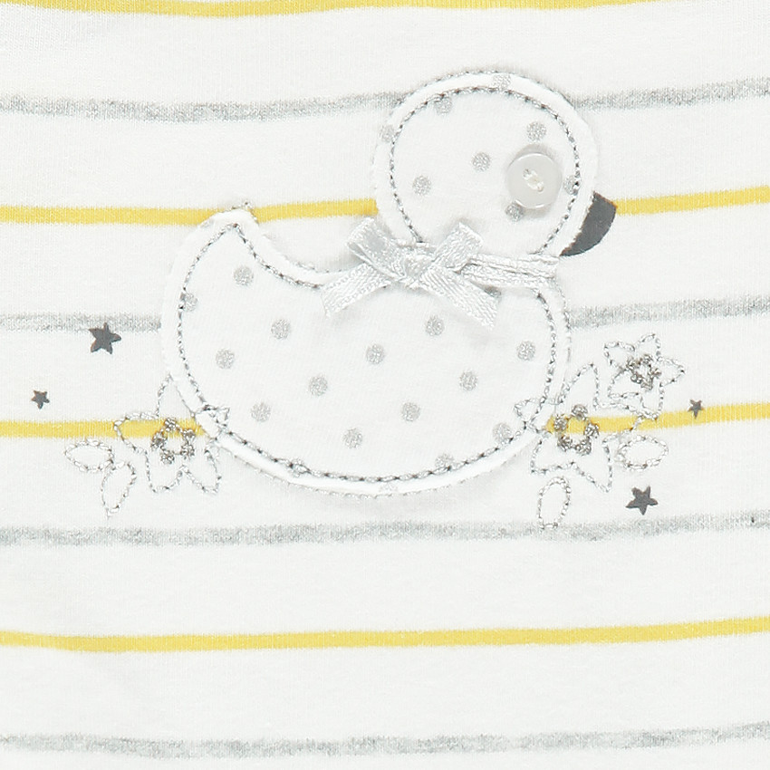 Robe rayée à volants patch canard 