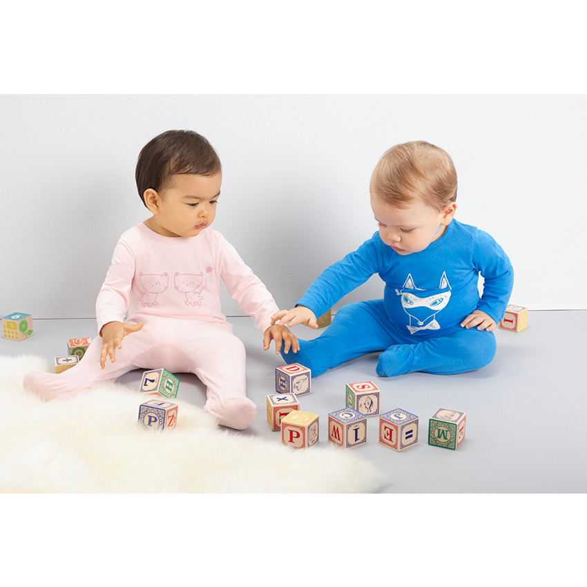 Pijama de punto con estampado de zorro 