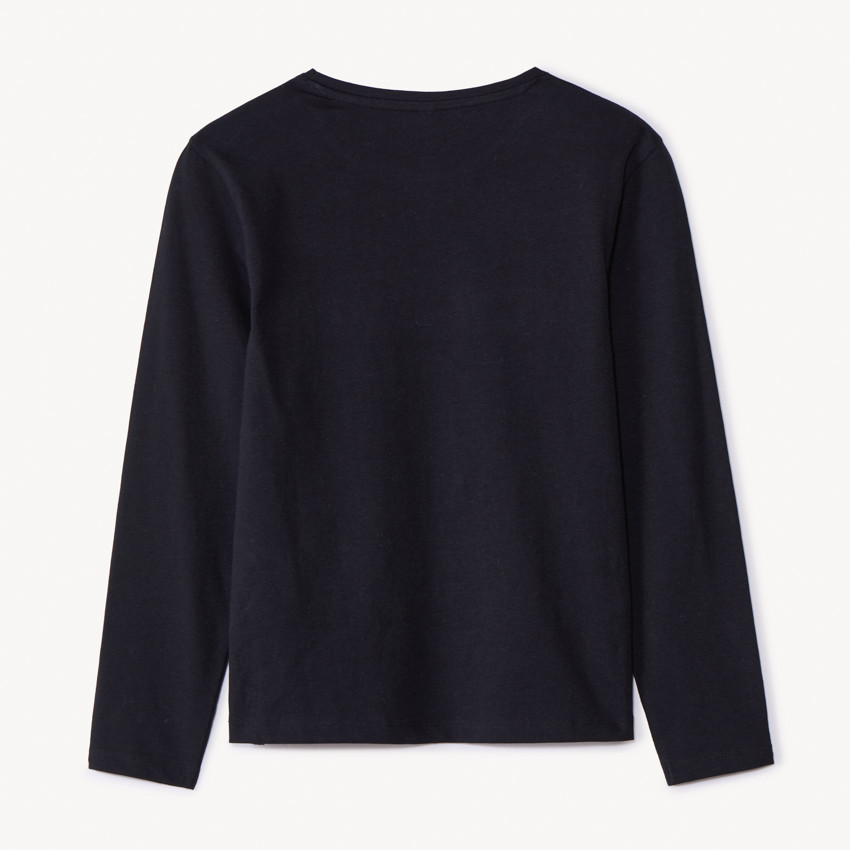 Camiseta de manga larga con bordado tipo bouclé para niña 