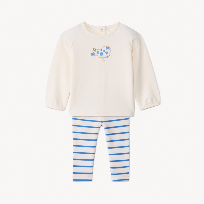 Conjunto de 2 piezas con pelele de rayas para bebé niña 