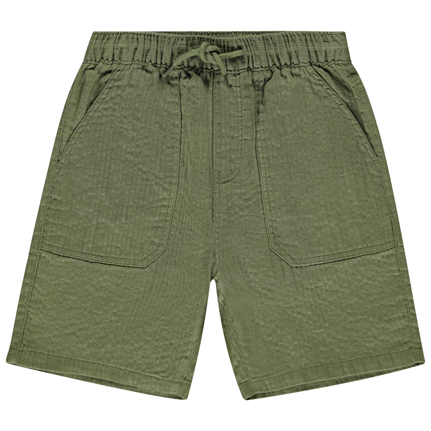 Bermudas de tela lisa con efecto estriado para niño 