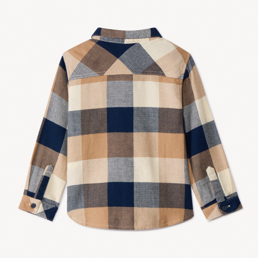 Camisa de manga larga a cuadros para bebé niño 