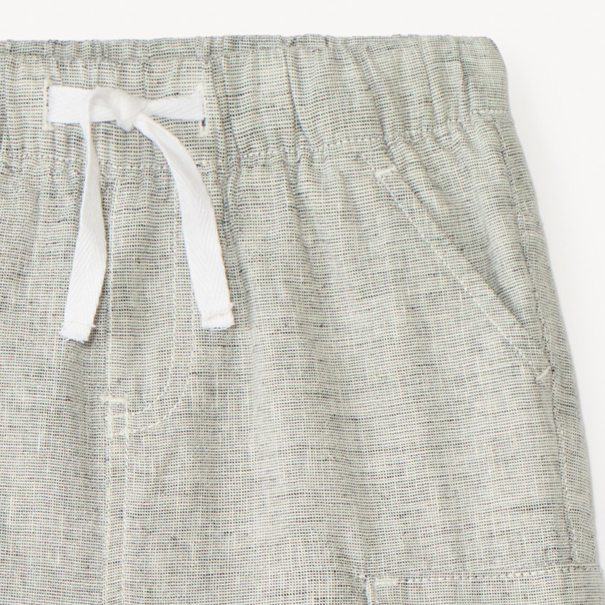 Bermudas de estilo cargo lisas de tela para bebé niño 