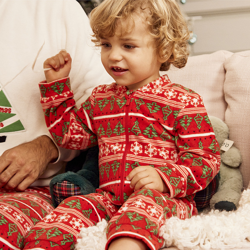 Surpyjama en micropolaire imprimé Noël pour bébé 