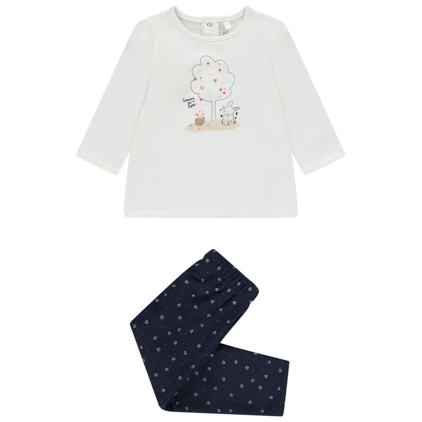 Pyjama 2 pièces lapin en jersey contrecollé pour bébé fille  Additional Pyjama 2 pièces lapin en jersey contrecollé pour bébé fille