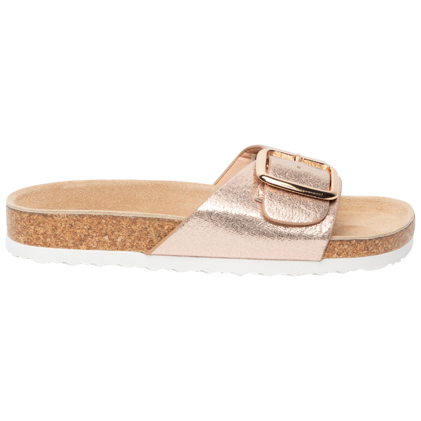 Sandalias doradas tira con hebilla  Additional Sandalias doradas tira con hebilla