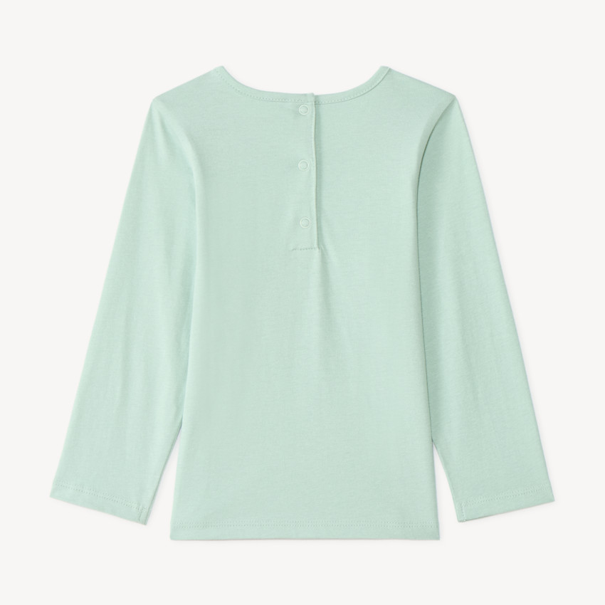 Camiseta de manga larga para bebé niña con estampado brillante y divertido. 