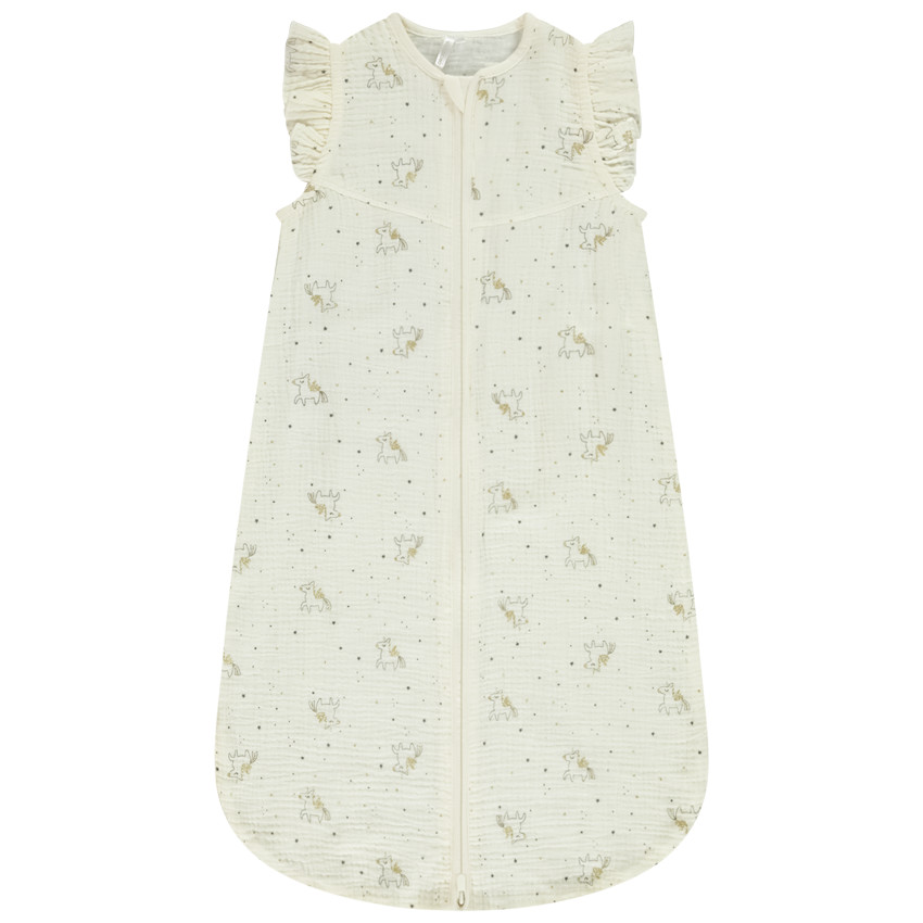 Gigoteuse en doble gasa TOG 0.5 impresa con unicornios para bebé niña 