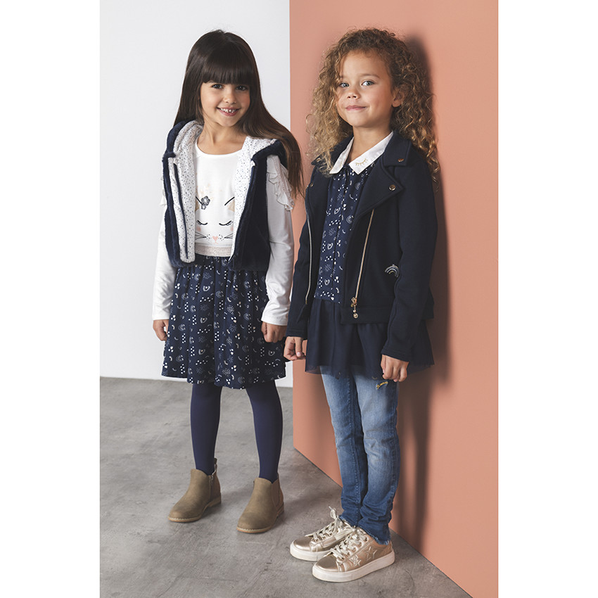 Chaqueta de felpa estilo biker 