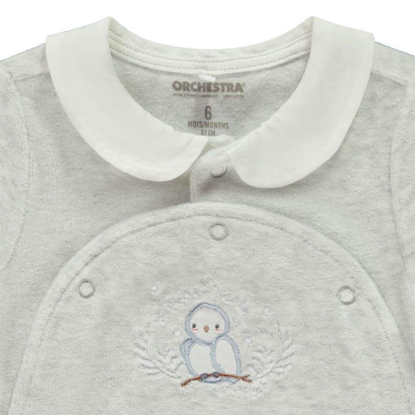 Pelele de terciopelo con cuello babero para niña bebé  Additional Pelele de terciopelo con cuello babero para niña bebé