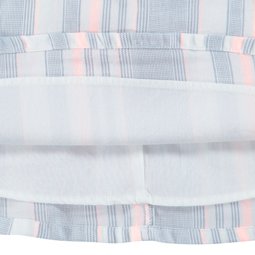 Vestido de manga larga de rayas all over y volantes 