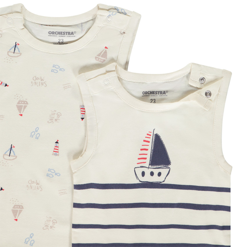 Lote de 5 bodies sin mangas con motivos de velero para bebé niño 